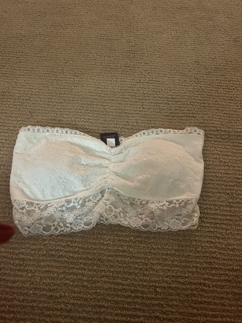 Material Girl White Lace Strapless Bandeau Bralette